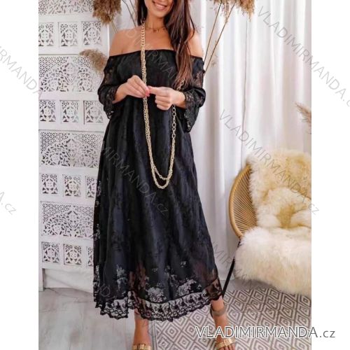 Kleid mit 3/4 Ärmeltasche für Damen (uni sl) ITALIAN Fashion IMWD20527