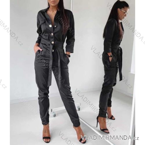 Damenoverall mit Riemen mit Schlitzfrauen (UNI S / L) TURKISH FASHION IMK20089