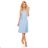 311-8 LILA Faltenkleid mit kurzen Ärmeln - hellblau
