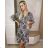 Sommerkleid Langarm geblümte Damen (UNI S / L) ITALIAN FASHION IMK20150