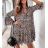 Sommerkleid Langarm geblümte Damen (UNI S / L) ITALIAN FASHION IMK20150