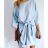 Sommerkleid Langarm geblümte Damen (UNI S / L) ITALIAN FASHION IMK20150