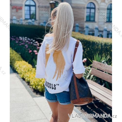 T-Shirt elegante Langarm Frauen (S / M ONE SIZE) ITALIENISCHE MODE IMWK21008