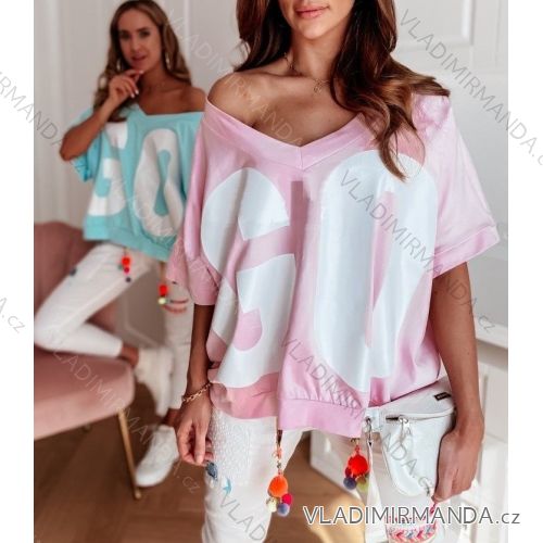T-Shirt Kurzarm Frauen (UNI S / L) ITALIENISCHE MODE IMK20128