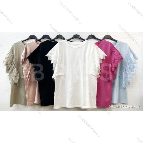 T-Shirt Kurzarm Frauen (UNI S / L) ITALIENISCHE MODE IMK20128