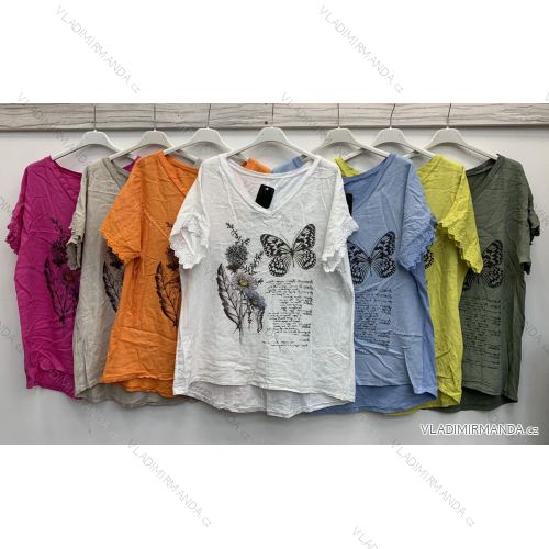 T-Shirt Kurzarm Frauen (S / M ONE SIZE) ITALIENISCHE MODE IMWA21017