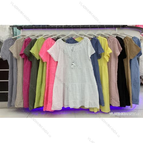 Kleid mit 3/4 Ärmeltasche für Damen (uni sl) ITALIAN Fashion IMWD20527