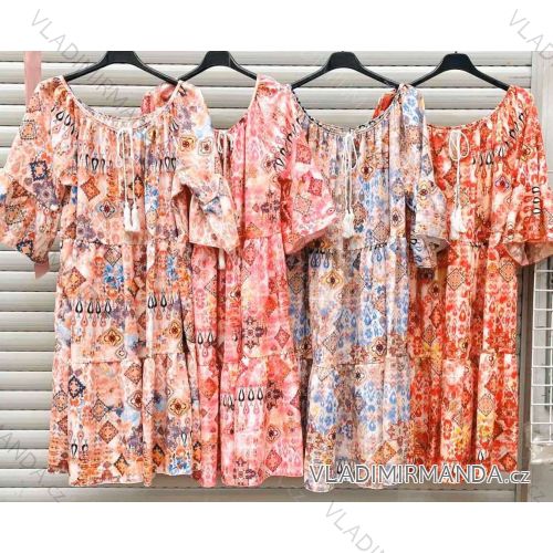 Kleid mit 3/4 Ärmeltasche für Damen (uni sl) ITALIAN Fashion IMWD20527