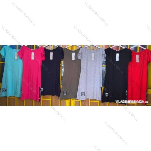 Kleid T-Shirt Tunika Langarm Damen (uni sl) ITALIENISCHE Mode IM118044