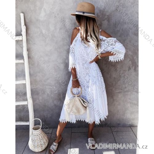 Kleid mit 3/4 Ärmeltasche für Damen (uni sl) ITALIAN Fashion IM3181746