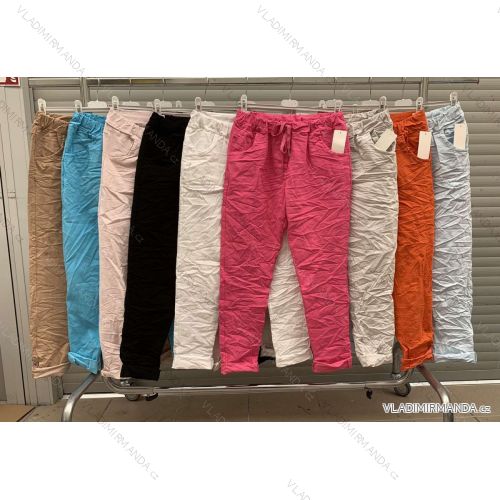 Kalhoty elegantní dlouhé s páskem dámské (S-XL) ITALSKÁ MÓDA IMWA20882
