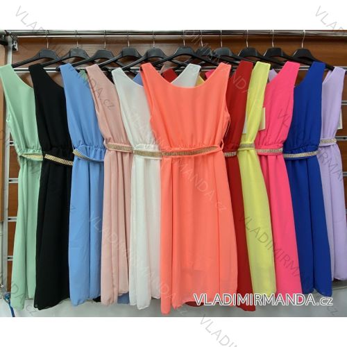 Kleid mit 3/4 Ärmeltasche für Damen (uni sl) ITALIAN Fashion IMWD20527