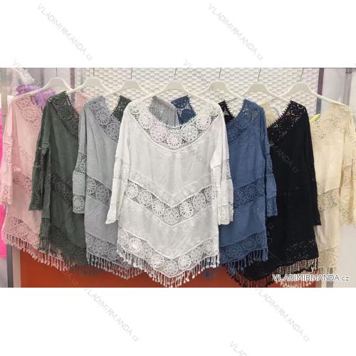 Hemdbluse 3/4 Ärmel (UNI XL-3XL) ITALIENISCHE MODA IM420486