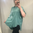 Tunika Shirt 3/4 Langarm Damen (uni M-L) ITALIENISCHE MODE IM420362 2XL-4XL grün