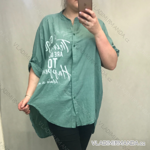 Tunika Shirt 3/4 Langarm Damen (uni M-L) ITALIENISCHE MODE IM420362