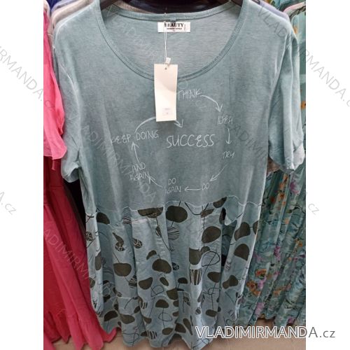 Kleid Kurzarm Damen (Uni L-2XL) ITALIENISCH MODA IMS20004