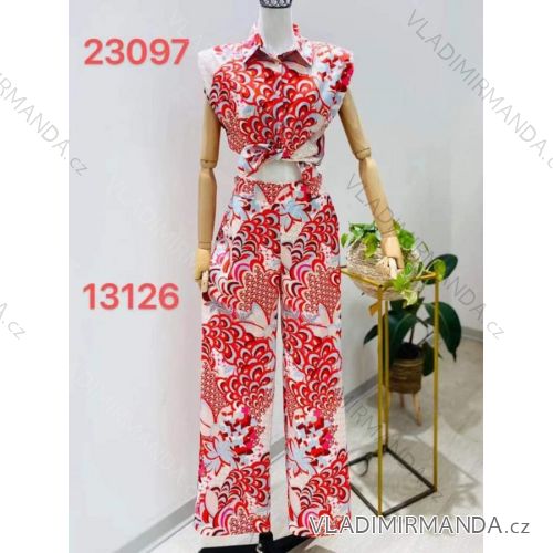 Sommer-Tunika-Set für Damen mit langen Ärmeln und Rock mit langen Tupfen (uni s / m) ITALIAN FASHION IMM20118
