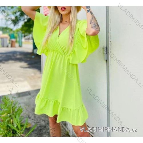 Bluse 3/4 Ärmel mit Knöpfen (uni sl) ITALIENISCHE Mode IMM20206