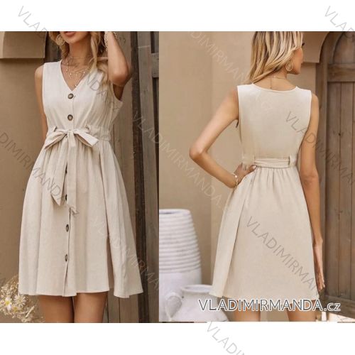 Kleid mit Knöpfen und geknöpften Damen (uni s-m) ITALIAN FASHION IM2203948