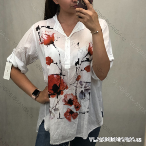 Tunika Oversize Kurzarm Damen (UNI S-L) ITALIENISCHE MODE IM420463