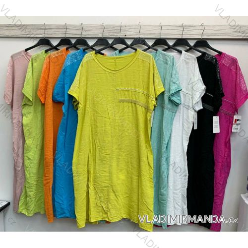 Kleid mit 3/4 Ärmeltasche für Damen (uni sl) ITALIAN Fashion IMWD20527