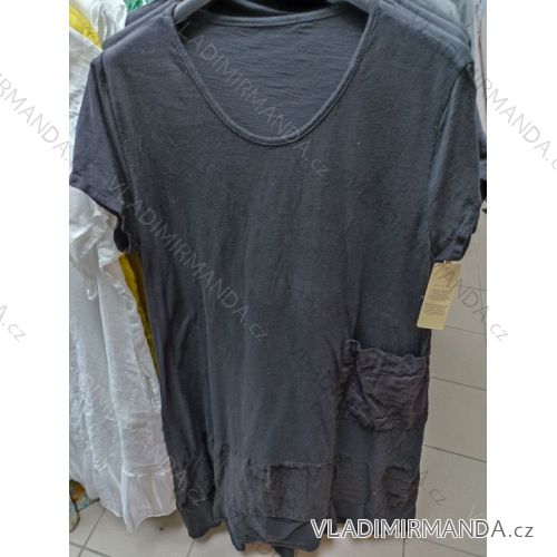 Kleid Kurzarm Damen (Uni L-2XL) ITALIENISCH MODA IMS20004