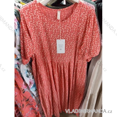 Kleid Kurzarm Damen (Uni L-2XL) ITALIENISCH MODA IMS20004