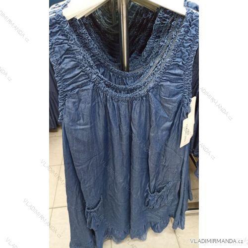 Denim Short Summer Damen trägerloses Kleid (uni s / l) ITALIAN FASHION IM720103