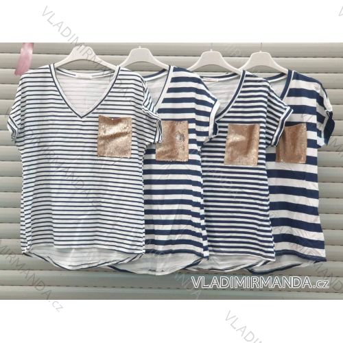 T-Shirt Kurzarm Frauen (S / M ONE SIZE) ITALIENISCHE MODE IMWA21017