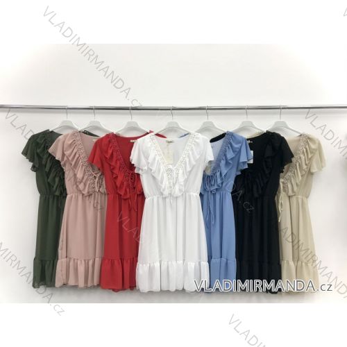 Kleid mit 3/4 Ärmeltasche für Damen (uni sl) ITALIAN Fashion IMWD20527