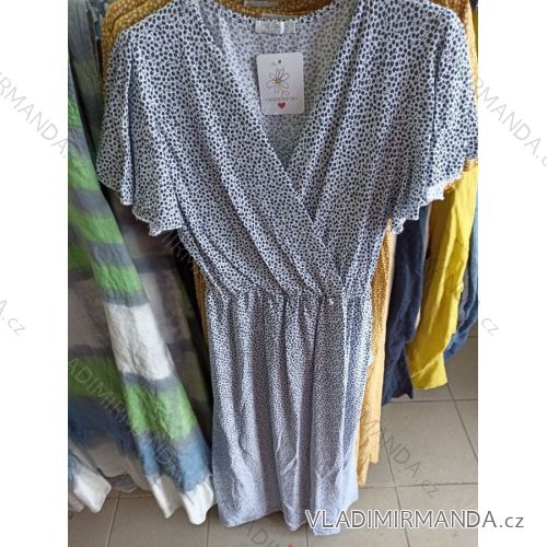 Kleid Kurzarm Damen (Uni L-2XL) ITALIENISCH MODA IMS20004