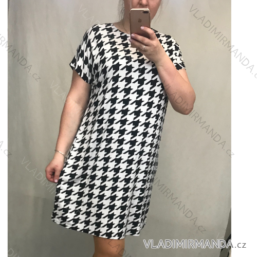 ŠATY KLASIK KRÁTKÝ RUKÁV DÁMSKÉ  (46-48-50-52-54-56-58-60)  Česká moda CRM20025