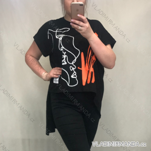 Kleid Kurzarm Damen (Uni L-2XL) ITALIENISCH MODA IMS20004