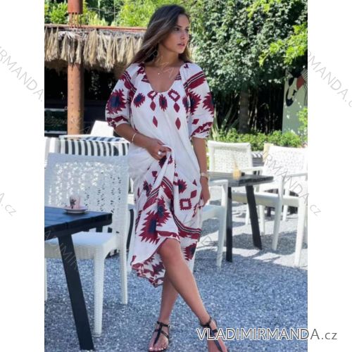 Kleid mit 3/4 Ärmeltasche für Damen (uni sl) ITALIAN Fashion IMWD20527