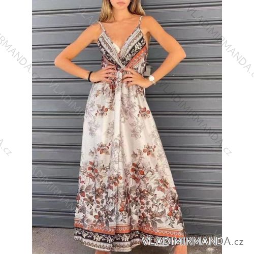 Langes Damenkleid mit breiten Trägern Frauen (UNI S / M) ITALIAN FASHION IMM20581