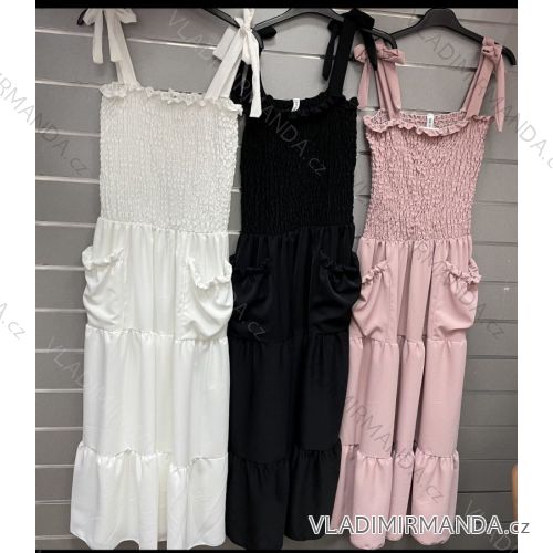 Kleid mit 3/4 Ärmeltasche für Damen (uni sl) ITALIAN Fashion IMWD20527