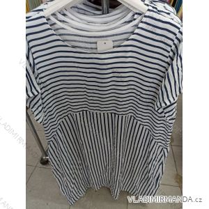 Kleid Kurzarm langen Sommerstreifen Damen (uni sl) ITALIENISCHE MODA IM718227