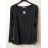 T-Shirt long Ärmel Damen (uni s-m) HDM IMT173689 schwarz S / M