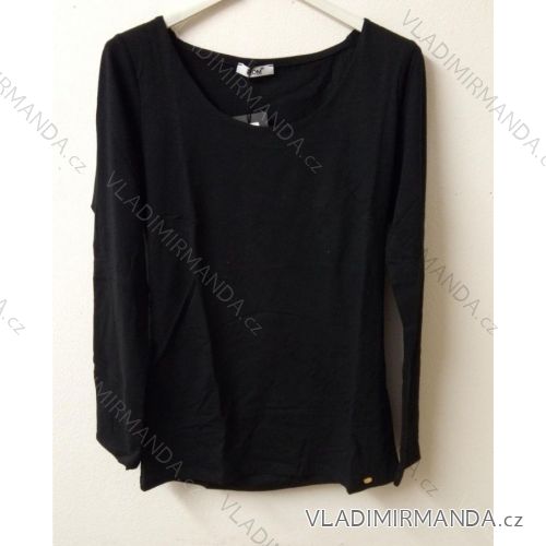 T-Shirt long Ärmel Damen (uni s-m) HDM IMT173689 schwarz S / M
