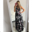 Langes Damenkleid mit breiten Trägern Damen (S / M ONE SIZE) ITALIAN FASHION IMWK21184