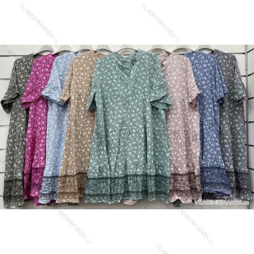 Kleid mit 3/4 Ärmeltasche für Damen (uni sl) ITALIAN Fashion IMWD20527