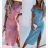 Elegantes Langarmkleid für Damen (S / M / L EINE GRÖSSE) ITALIENISCHE MODE IMWA21002 pink S / M