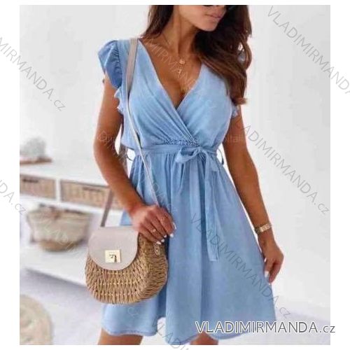 Damen Sommer ärmelloses Jeanskleid (S / M ONE SIZE) ITALIAN FASHION IMM211284