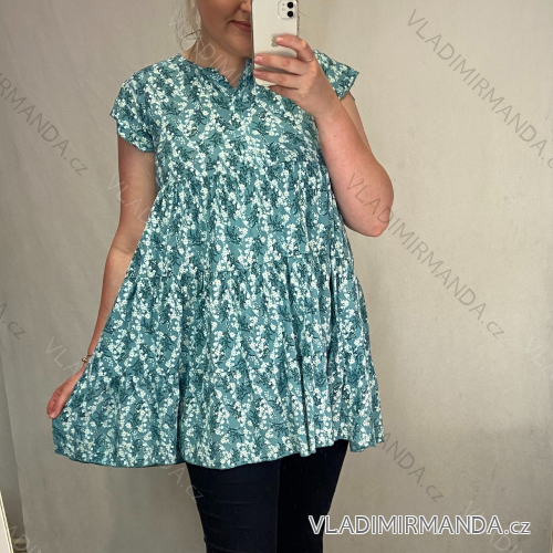 Kleid Kurzarm Damen (Uni L-2XL) ITALIENISCH MODA IMS20004
