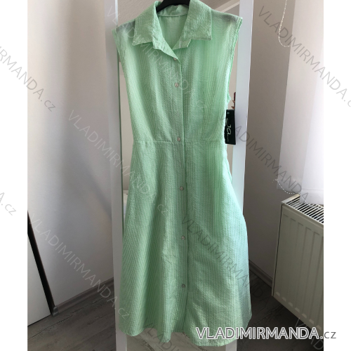 Šaty košilové široká ramínka dámské (S/M ONE SIZE) ITALSKÁ MÓDA IMWA215773/DR hellgrün S / M