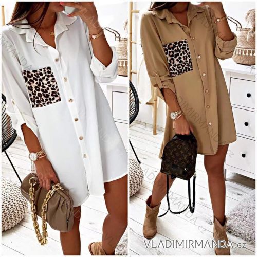 Elegantes Hemd Langarm Damen Kleid (S / M ONE SIZE) ITALIAN FASHION IMWY21734