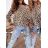 Damen Langarm Leopard Tunika (S / M ONE SIZE) ITALIAN FASHION IMWA216054