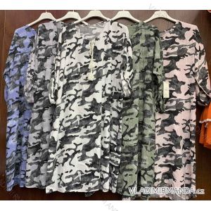 Damen Sommer Kurzarm Camouflage Kleid (M / L ONE SIZE) ITALIAN FASHION IMWM216070