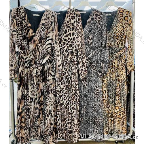 Elegantes Leoparden-Langarm-Damenkleid (SM Einheitsgröße) ITALIAN FASHION IMWA214402