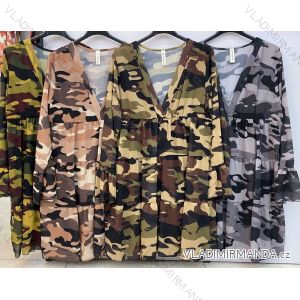 Damen Langarm Camouflage Kleid (S / M / L ONE SIZE) ITALIAN FASHION IMWC216152